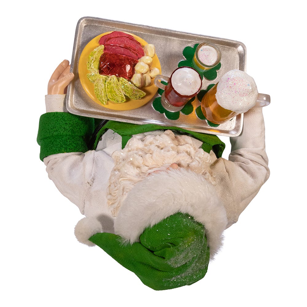 Kurt Adler 10.5-Inch Fabriché™ Musical Irish Chef Santa